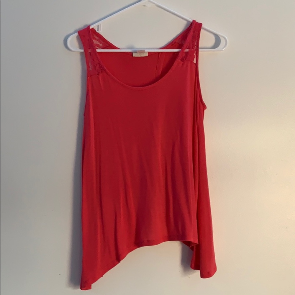 Open back tank with lace straps